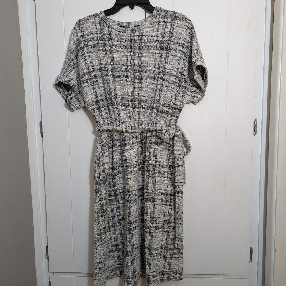 Flamingo Urban Plaid Midi Dress